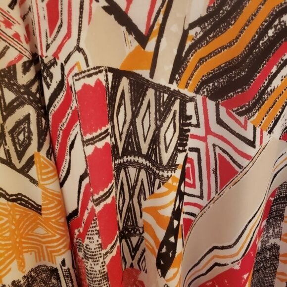 Vintage Jones New York Abstract Brightly Printed Flowy Maxi Skirt Size 2X EUC - Picture 6 of 10